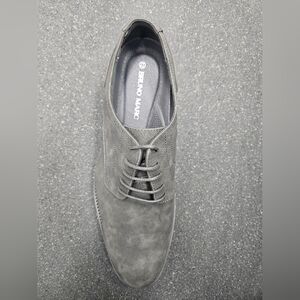 Bruno Marc Men's Dress Shoes Grey Suede-Like Oxford Derby Lug Sole Size 12 NEW